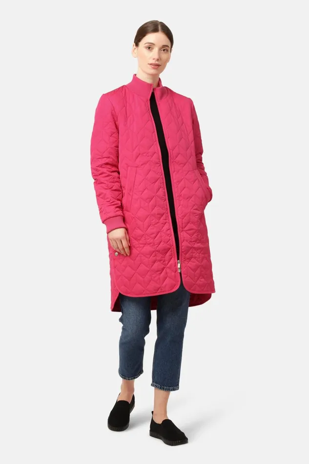 Ilse Jacobsen Padded Quilt Coat 8211 Magenta Women Jackets And Coats
