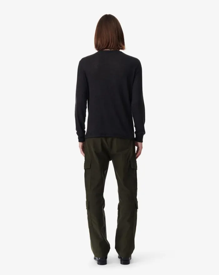 IRO ARONA ROUNDNECK LINEN TSHIRT Black Men Tshirts