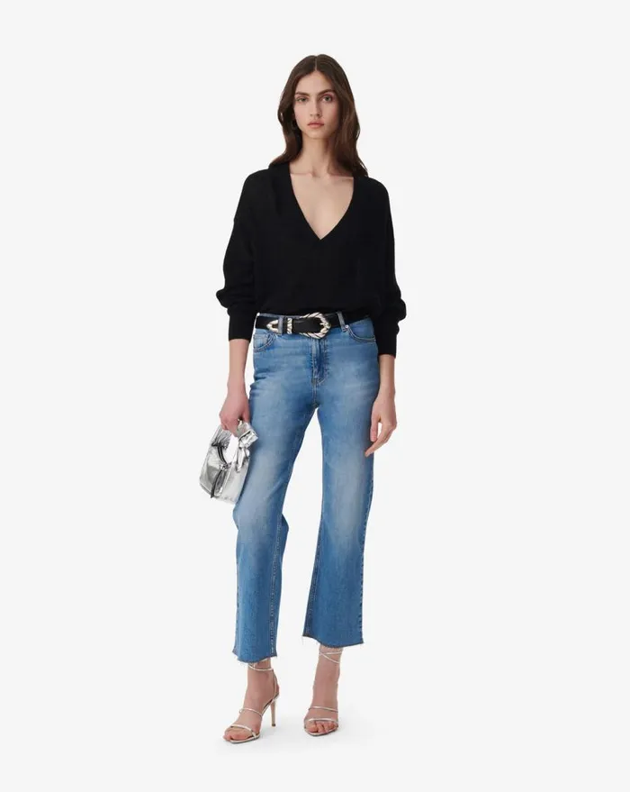 IRO BRUNI CROPPED JEANS WITH RAW EDGES Light Blue Women Jeans