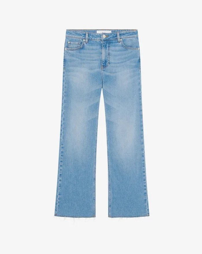 IRO BRUNI CROPPED JEANS WITH RAW EDGES Light Blue Women Jeans