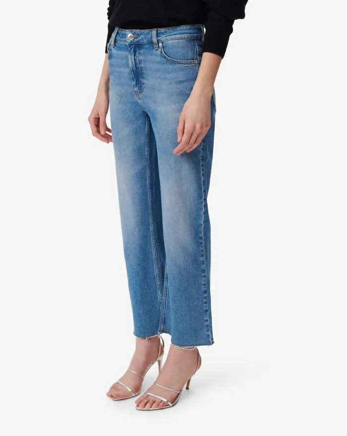 IRO BRUNI CROPPED JEANS WITH RAW EDGES Light Blue Women Jeans