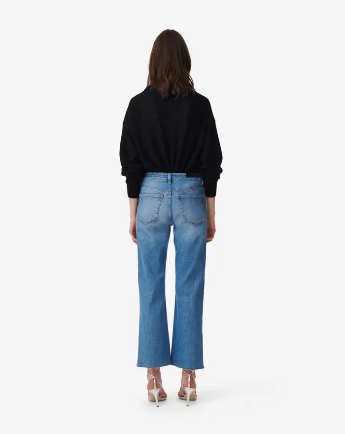 IRO BRUNI CROPPED JEANS WITH RAW EDGES Light Blue Women Jeans