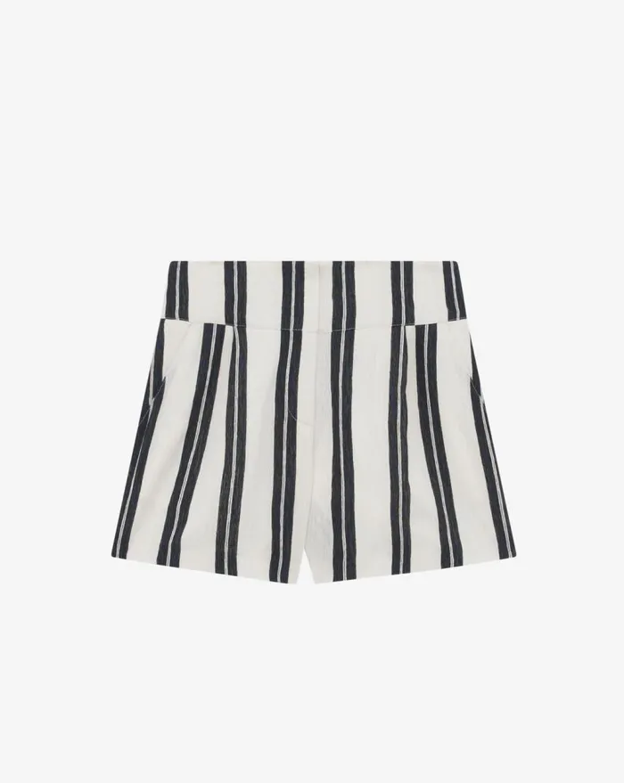 IRO FAGUITA STRIPED HIGHWAISTED SHORTS Ecrublack Women Shorts and Skirts