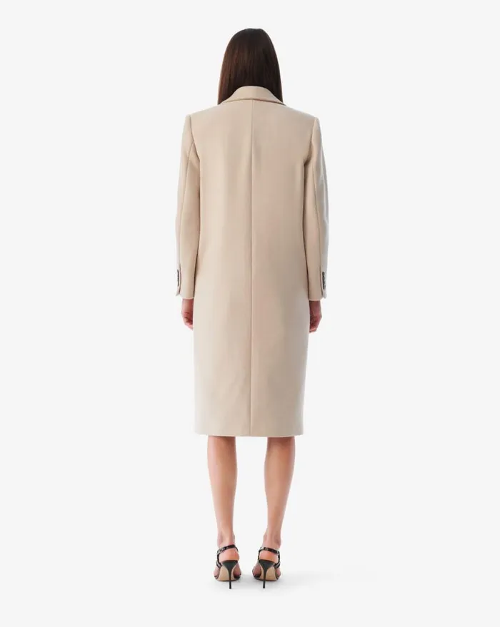 IRO GARANCE LONG WOOL COAT Beige Women Jackets and Coats