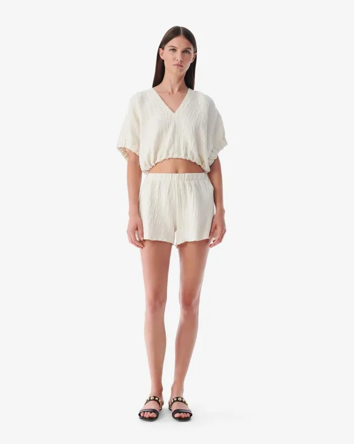 IRO HORONI FLOWY JACQUARD SHORTS Ecru Women Shorts and Skirts