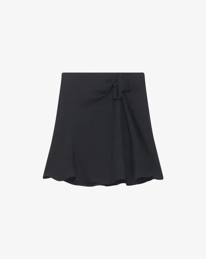 IRO ISADIE SHORT STRIPED RUFFLED SKIRT Black Women Shorts and Skirts