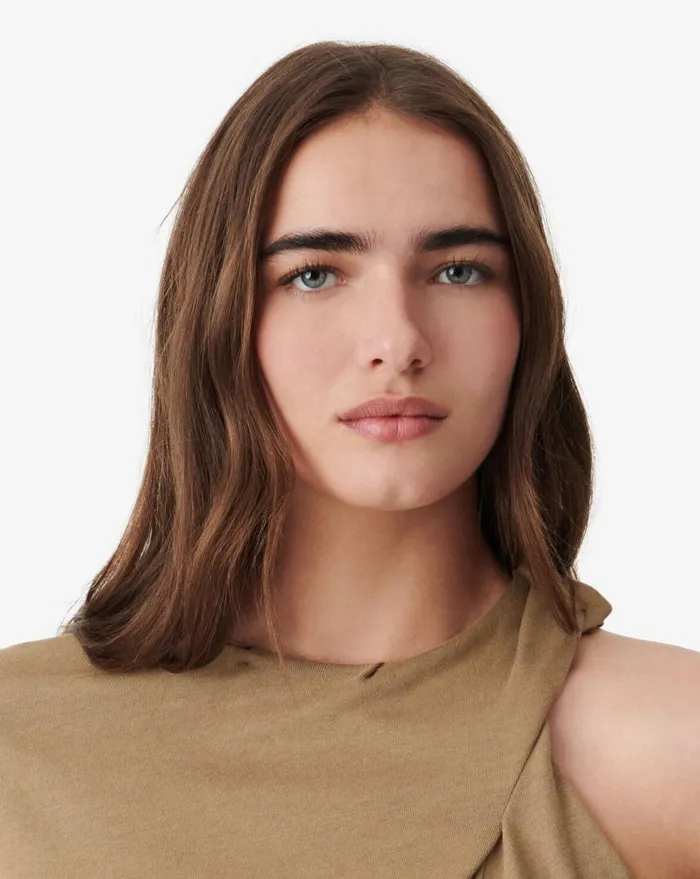 IRO JOVANKA ASYMMETRICAL TOP Khaki Women Tops and Shirts