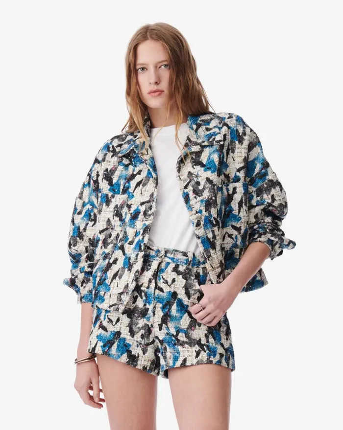 IRO NOORI SHORT SEQUINED TWEED JACKET Multico Women Jackets and Coats