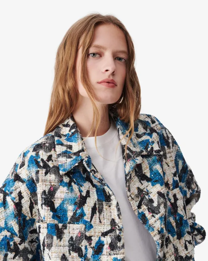 IRO NOORI SHORT SEQUINED TWEED JACKET Multico Women Jackets and Coats