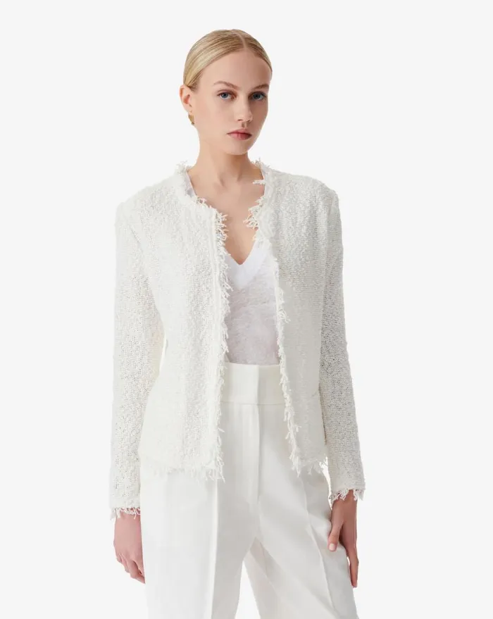 IRO SHAVANI CLASSIC FRINGED JACKET Black Women Jackets and Coats