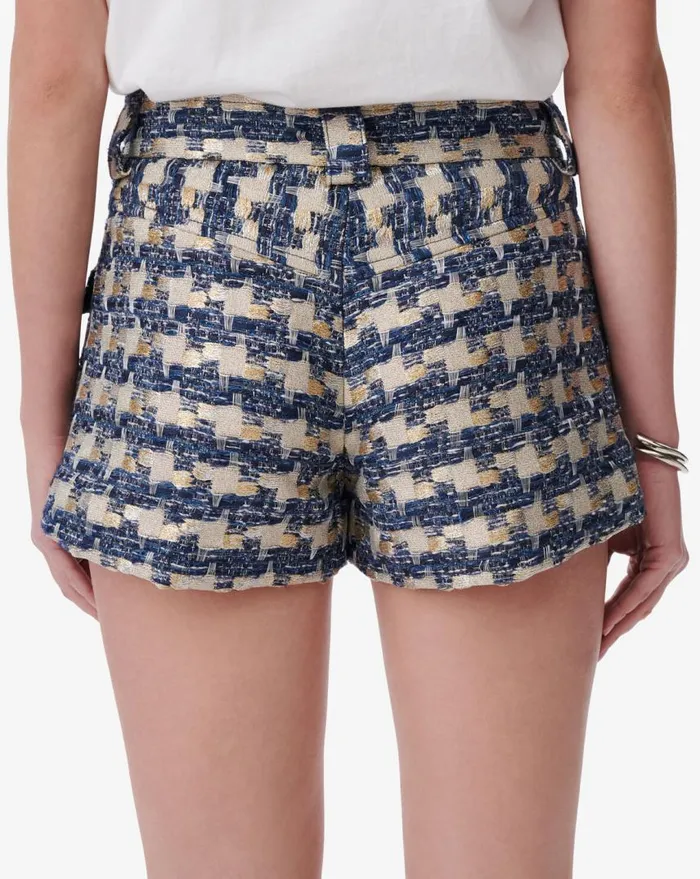 IRO TYANA LUREX TWEED SHORTS Bluesilver Women Shorts and Skirts
