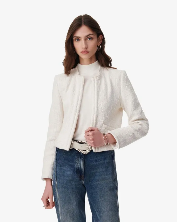 IRO VILOMA TWEED SHACKET Ecruwhite Women Jackets and Coats