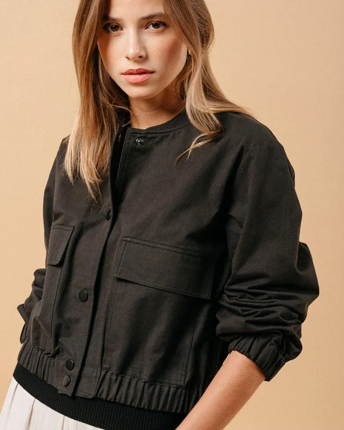 JACKET NOIR MEGANE Shop Grace and Mila Bombers