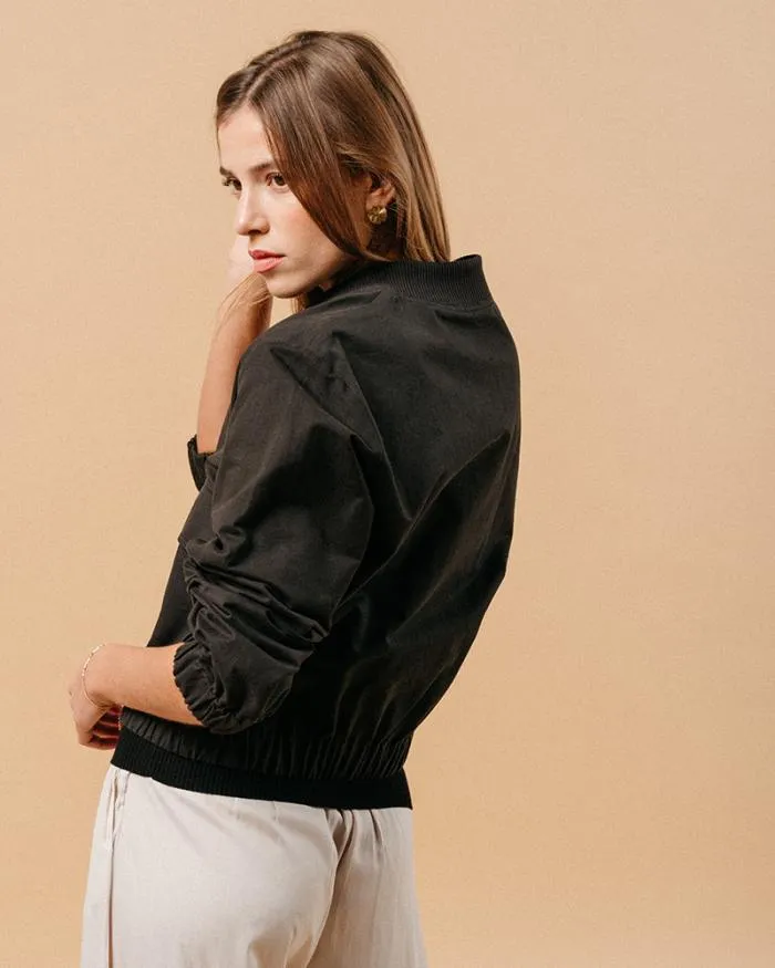 JACKET NOIR MEGANE Shop Grace and Mila Bombers