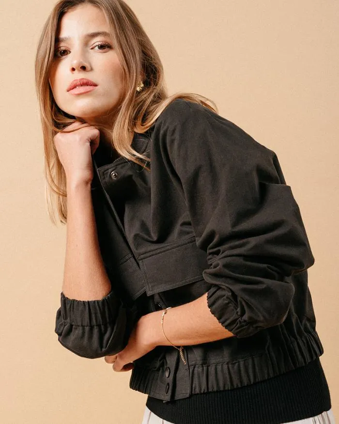 JACKET NOIR MEGANE Shop Grace and Mila Bombers