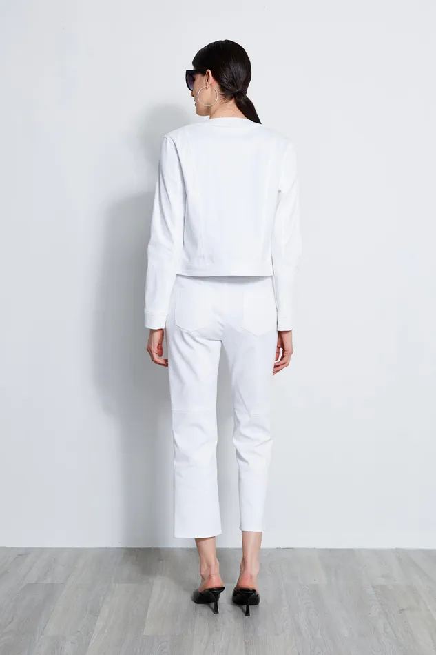 Jackets and Blazers Women Elie Tahari Crest Button Denim Jacket WHITE