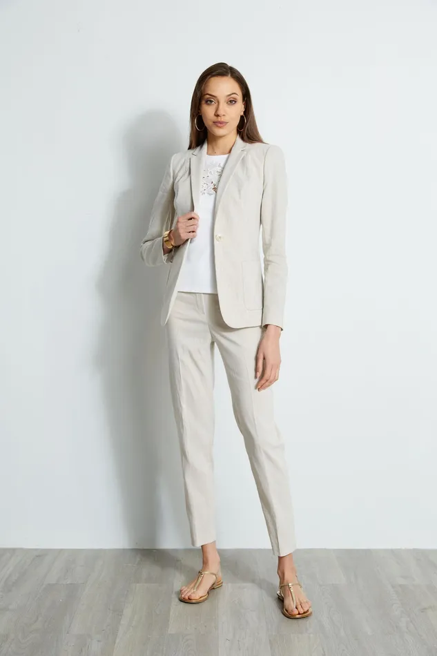 Jackets and Blazers Women Elie Tahari Linen Blazer PUTTY MELANGE