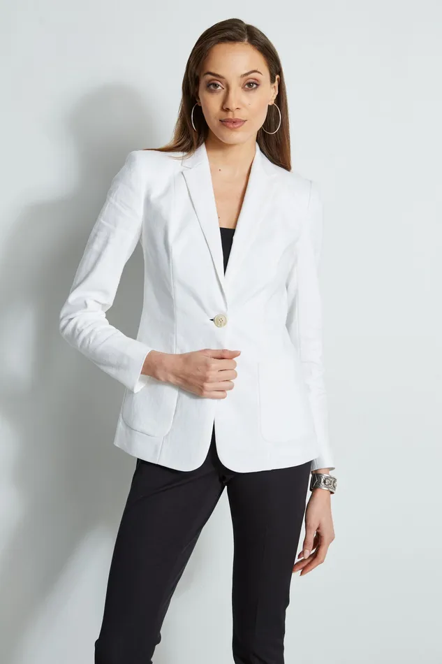 Jackets and Blazers Women Elie Tahari Linen Blazer WHITE