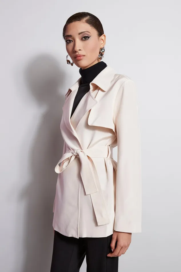 Jackets and Blazers Women Elie Tahari Silk Trench Jacket MARBLE ARCH