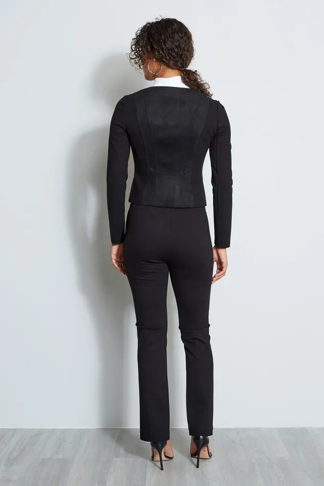 Jackets and Blazers Women Elie Tahari Vegan Suede Moto Jacket BLACK