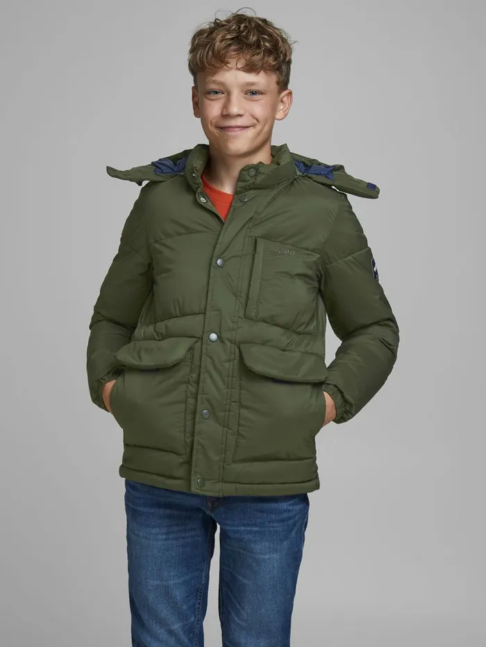 Jackets JACK and JONES Junior BOYS MULTI POCKET PUFFER JACKET Green Forest Night Jackets JACK and JONES Junior BOYS MULTI POCKET PUFFER JACKET Green Forest Night