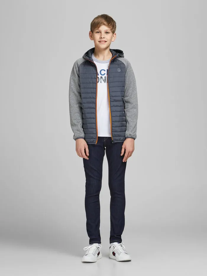 Jackets JACK and JONES Junior BOYS QUILTED JACKET Grey Grey Melange