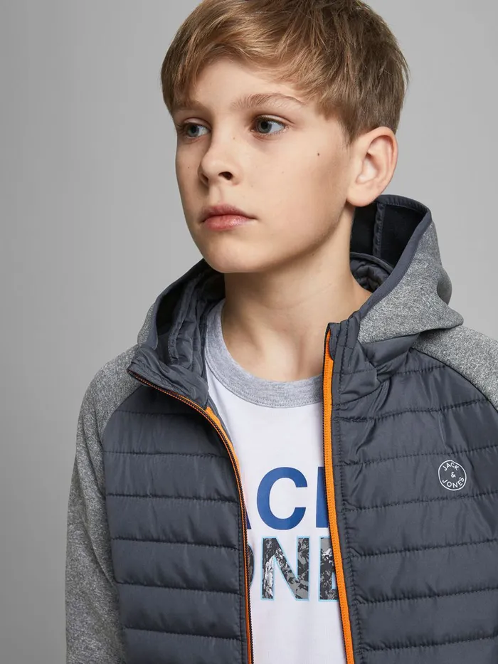 Jackets JACK and JONES Junior BOYS QUILTED JACKET Grey Grey Melange
