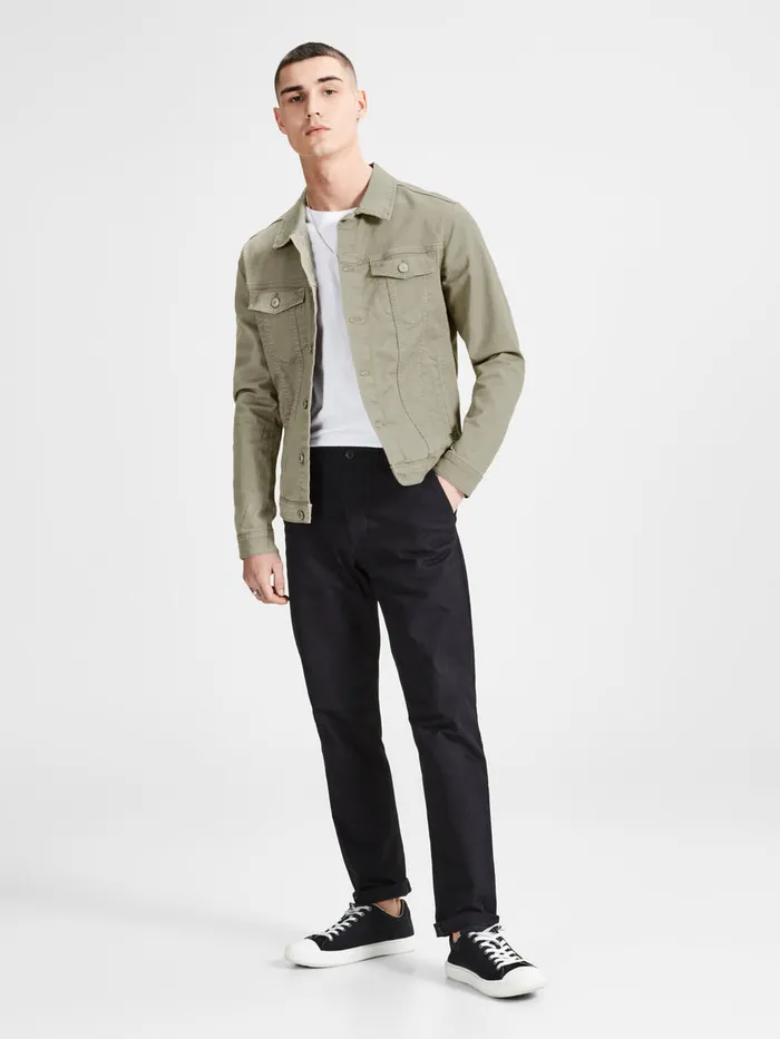 Jackets JACK and JONES Mens ALVIN AKM 528 STS DENIM JACKET Green Aluminum