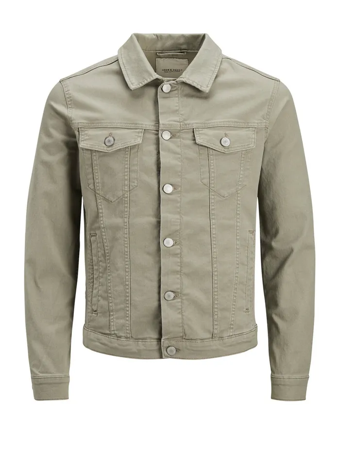 Jackets JACK and JONES Mens ALVIN AKM 528 STS DENIM JACKET Green Aluminum