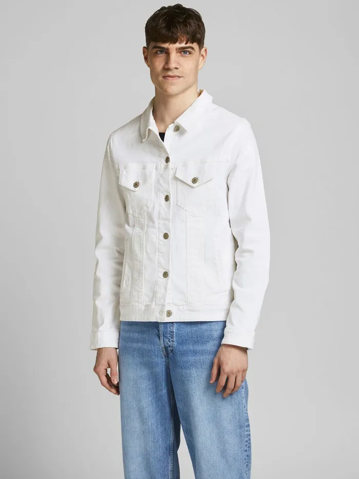 Jackets JACK and JONES Mens ALVIN NA 400 DENIM JACKET White White