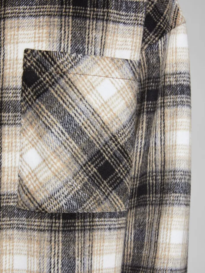 Jackets JACK and JONES Mens CHECKED SHIRT JACKET Beige Chinchilla