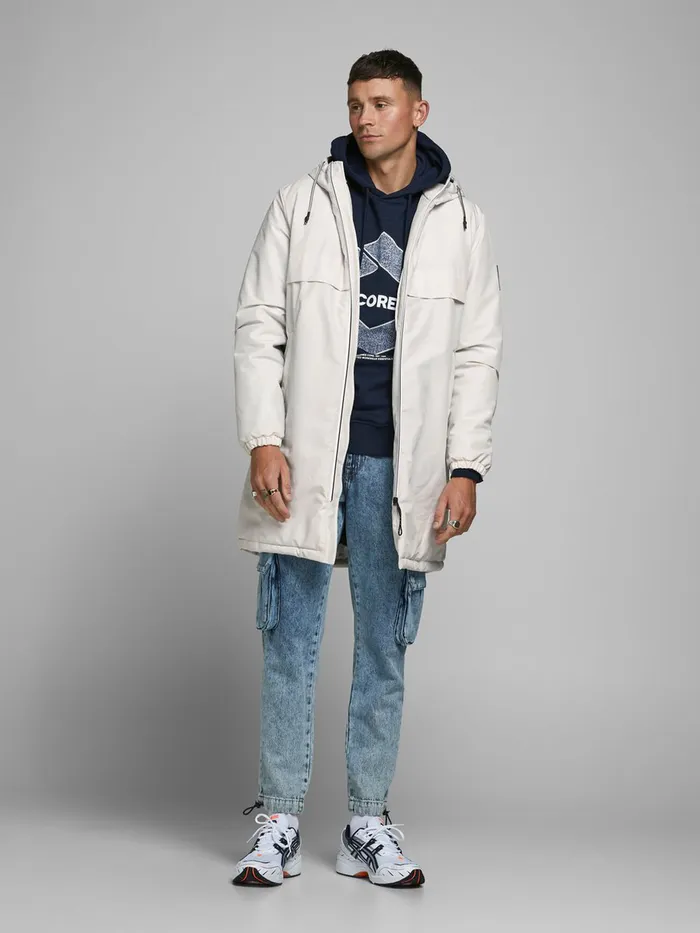 Jackets JACK and JONES Mens COLD WEATHER PARKA White Antarctica