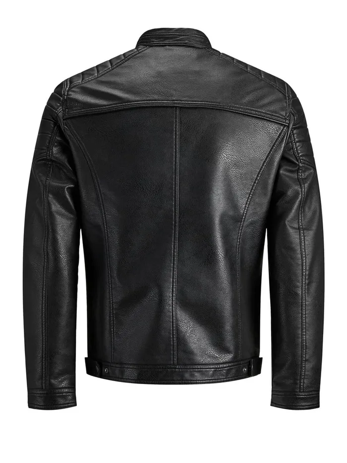 Jackets JACK and JONES Mens FAUX LEATHER JACKET Black Black