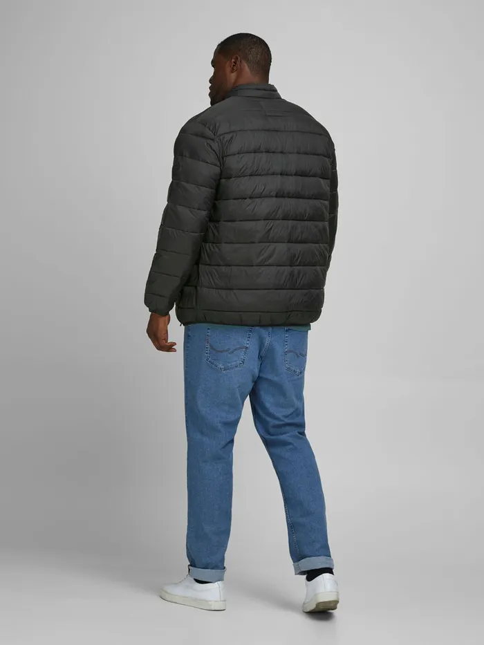 Jackets JACK and JONES Mens HIGH COLLAR PLUS SIZE PUFFER JACKET Black Black