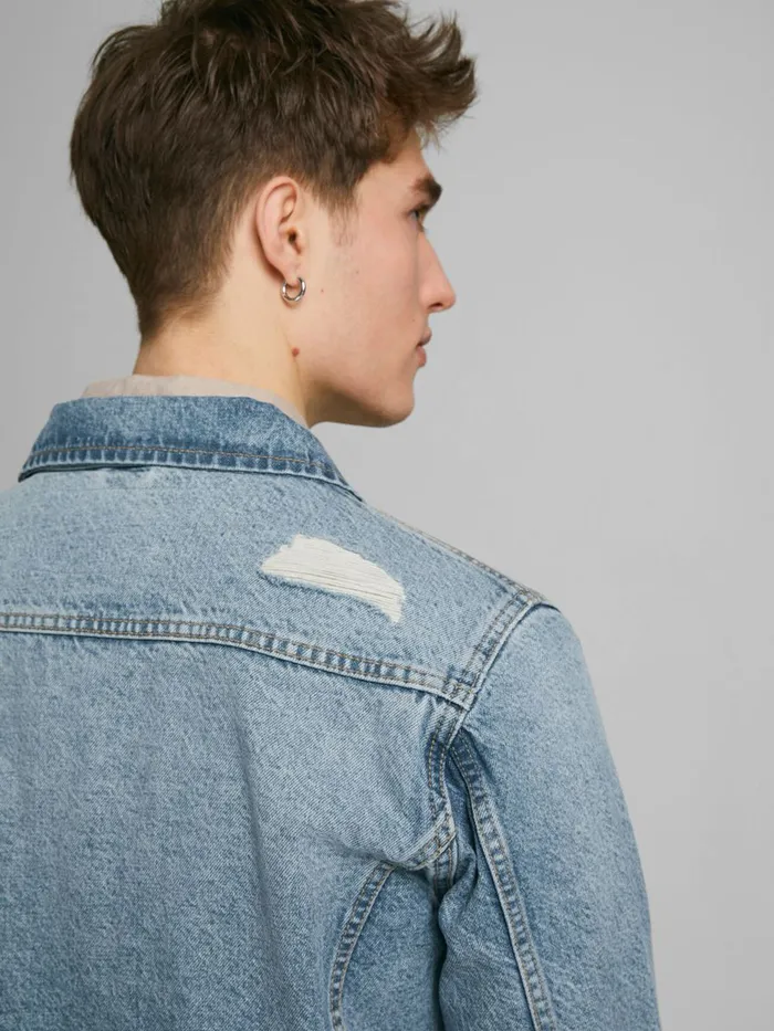 Jackets JACK and JONES Mens JEAN NA 041 DENIM JACKET Blue Blue Denim
