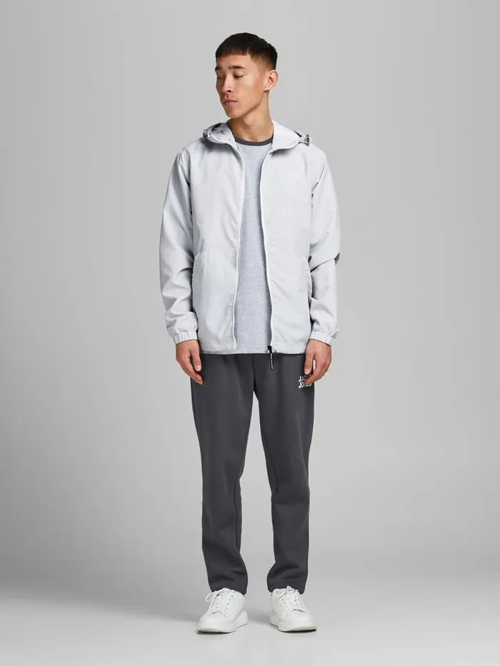 Jackets JACK and JONES Mens MESHLINED HOOD LIGHTWEIGHT JACKET Grey Glacier Gray