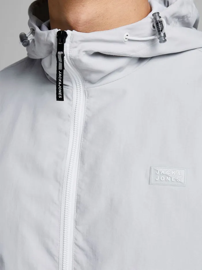 Jackets JACK and JONES Mens MESHLINED HOOD LIGHTWEIGHT JACKET Grey Glacier Gray