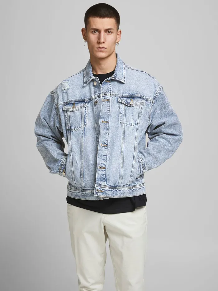 Jackets JACK and JONES Mens OVERSIZED COTTONTWILL DENIM JACKET Blue Blue Denim Jackets JACK and JONES Mens OVERSIZED COTTONTWILL DENIM JACKET Blue Blue Denim