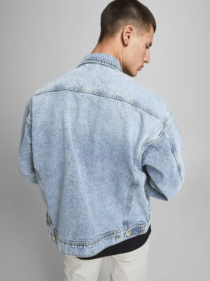 Jackets JACK and JONES Mens OVERSIZED COTTONTWILL DENIM JACKET Blue Blue Denim