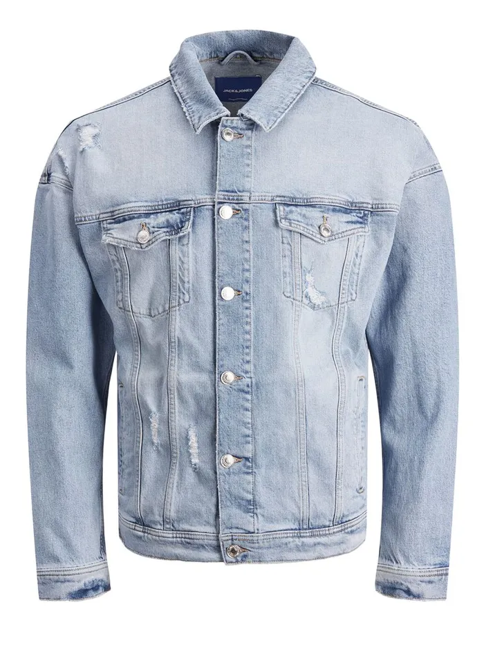 Jackets JACK and JONES Mens OVERSIZED COTTONTWILL DENIM JACKET Blue Blue Denim