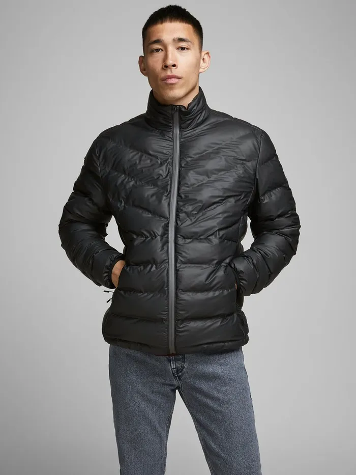 Jackets JACK and JONES Mens PUFFER QUILTED JACKET Black Black