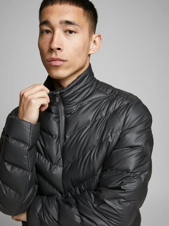 Jackets JACK and JONES Mens PUFFER QUILTED JACKET Black Black