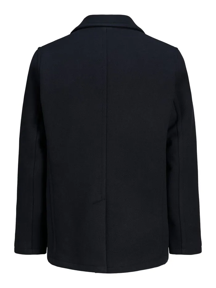 Jackets JACK and JONES Mens WOOL BLEND PEA COAT Blue Dark Navy