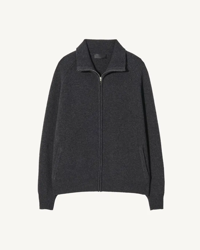 JAD SWEATER Dark Charcoal Melange Men Nili Lotan Sweaters