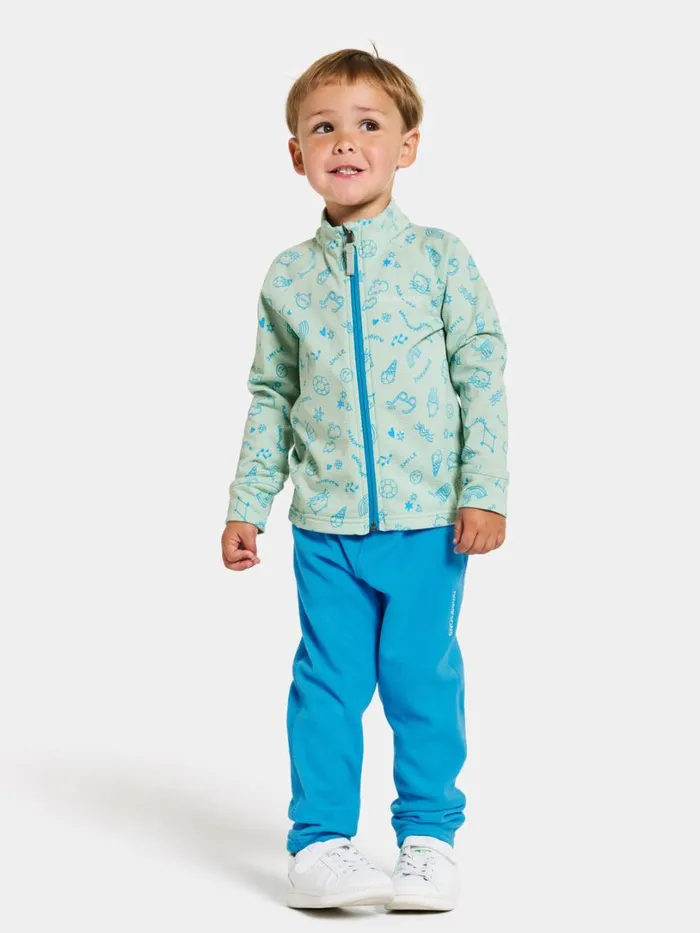 Jadis Printed Kids039 Full Zip Doodle Pale Mint Kids Didriksons Fleece and Midlayers