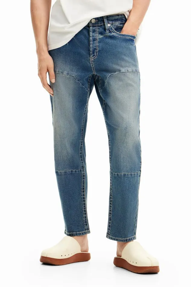 Jeans And Trousers Men Desigual Long Denim Pants Blue