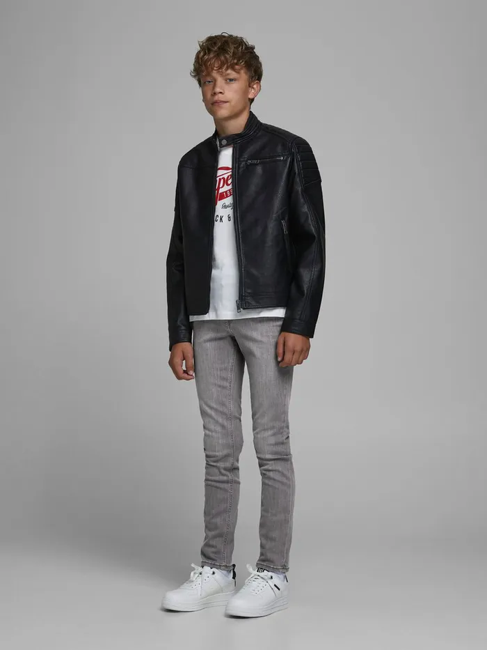 Jeans JACK and JONES Junior BOYS GLENN ORIGINAL SLIM FIT JEANS Grey Grey Denim