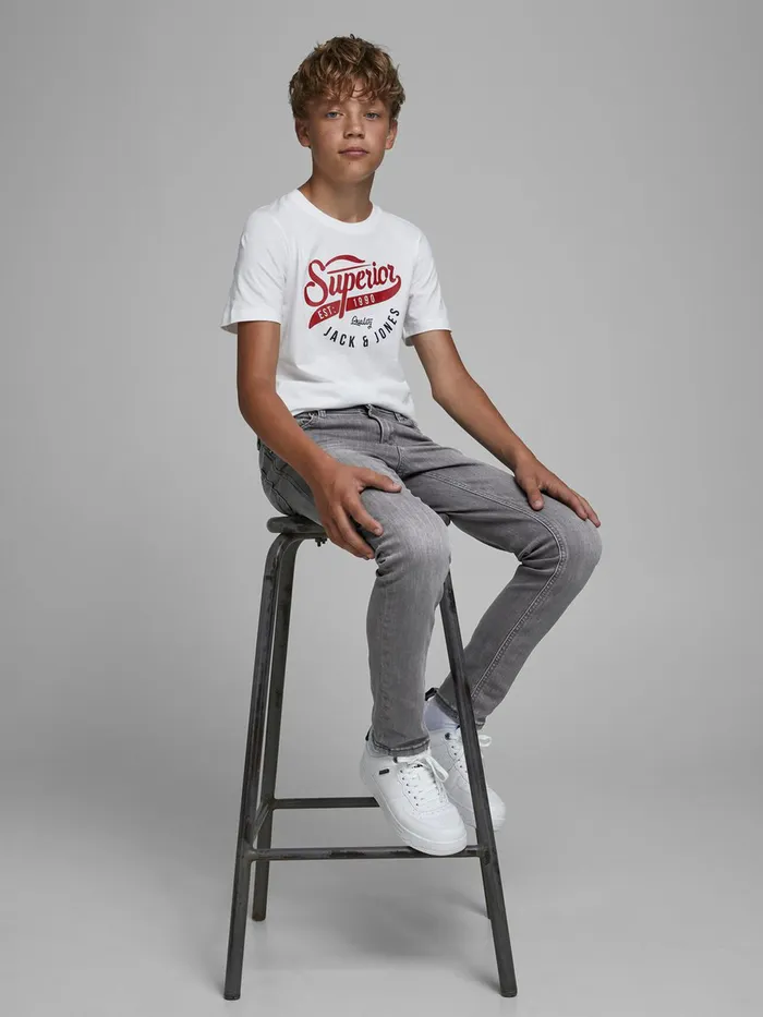 Jeans JACK and JONES Junior BOYS GLENN ORIGINAL SLIM FIT JEANS Grey Grey Denim