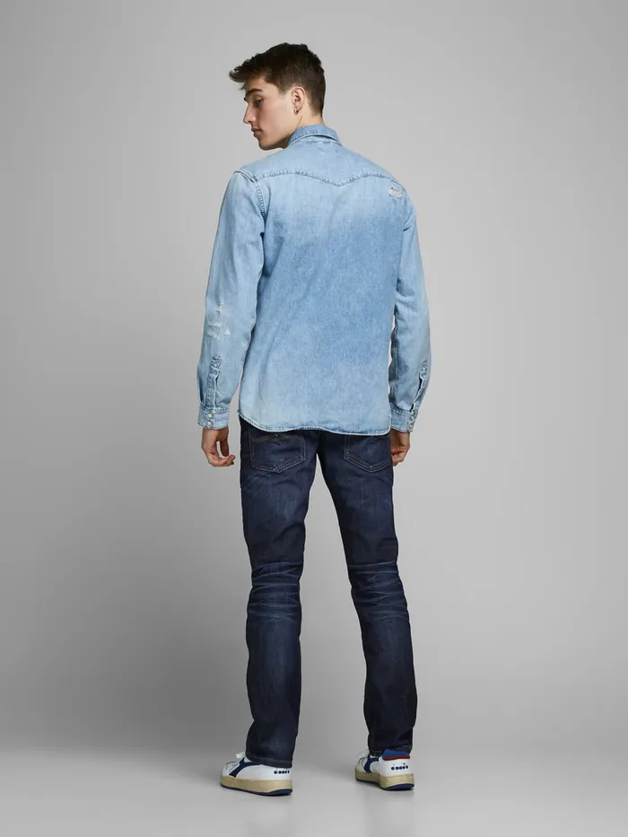Jeans JACK and JONES Mens CLARK ORIGINAL JOS 318 REGULAR FIT JEANS Blue Blue Denim
