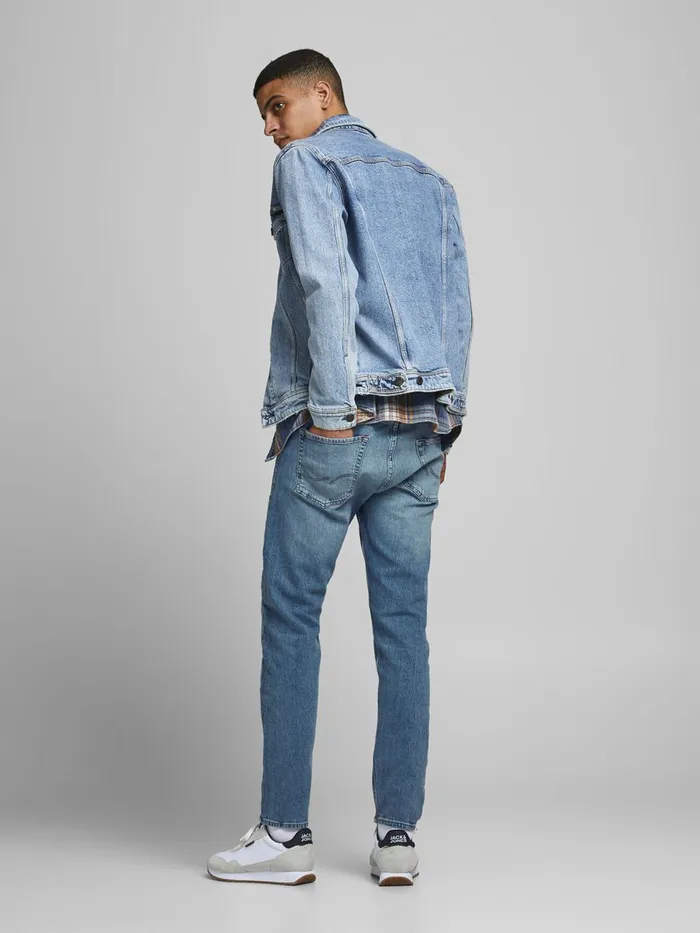 Jeans JACK and JONES Mens FRED ORIGINAL CJ 415 TAPERED FIT JEANS Blue Blue Denim